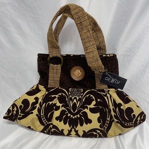 Debbie Miller Brown Velvet and Gold Colored Purse